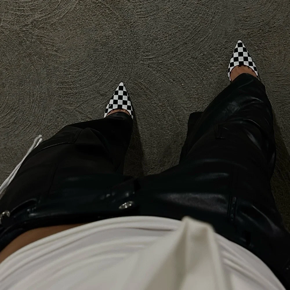Nine West Black and White Checkered Pumps - Picture 5 of 5